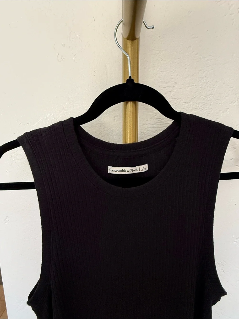 Abercrombie & Fitch Black Sleeveless Maxi Dress with Side Slit